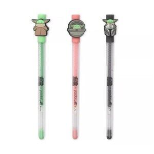 Yoobi Gel Pen 3pk with Charms Mandalorian Grogu Baby Yoda School Supplies